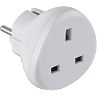 Electraline 70058 Adaptador de Viaje UK a tus enchufes de Francia-Europa- blanco